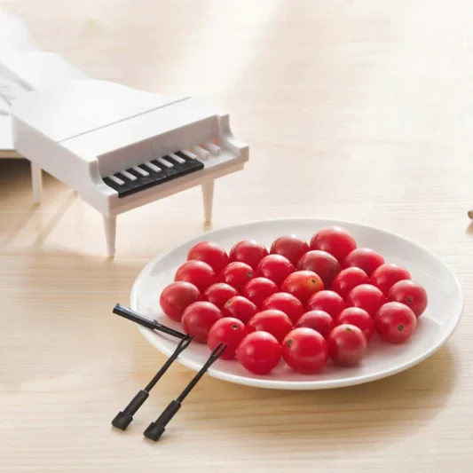 Creative Piano Fruit Forks Set, Food Sticks for Dessert Fruit and Snack Picking