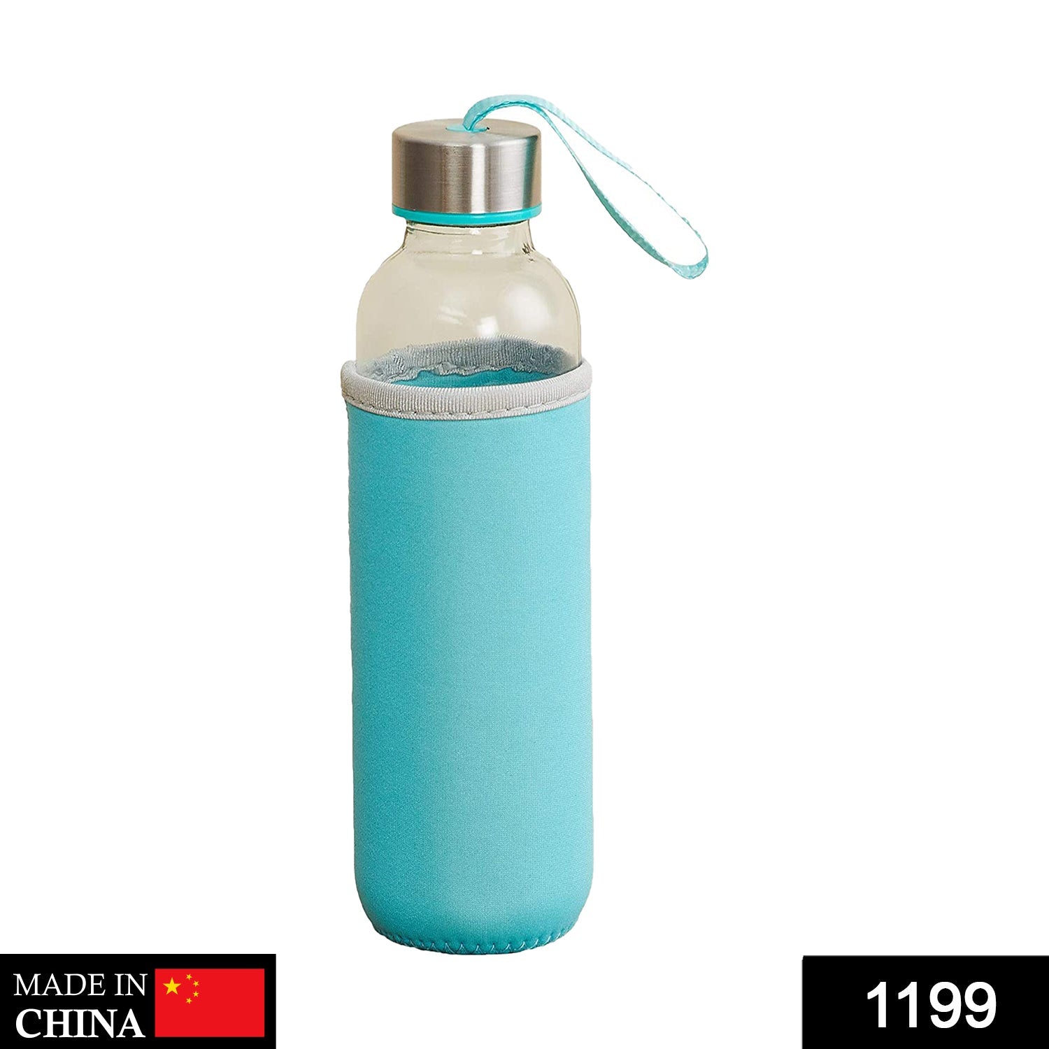 Glass Water Bottle (500 ml) With Cover…