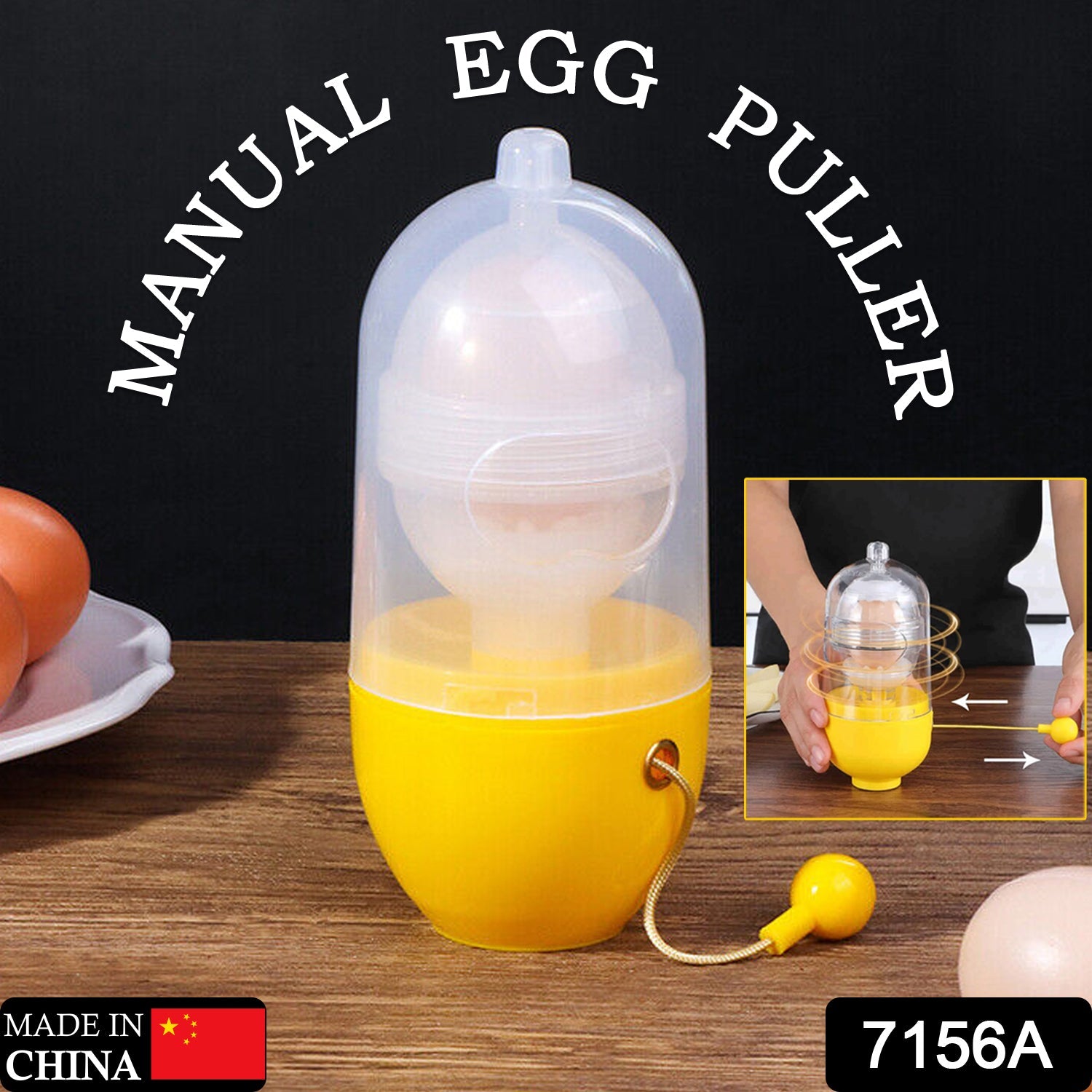 MANUAL EGG PULLER SCRAMBLER HOUSEHOLD WHITE EGG YOLK MIXER KITCHEN TOOL MIX…