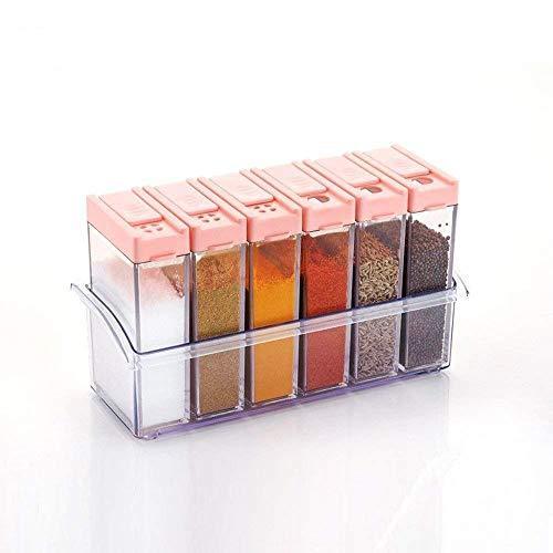 Plastic Spice Jars (6 pcs, 14x22x8cm, Multicolour)…