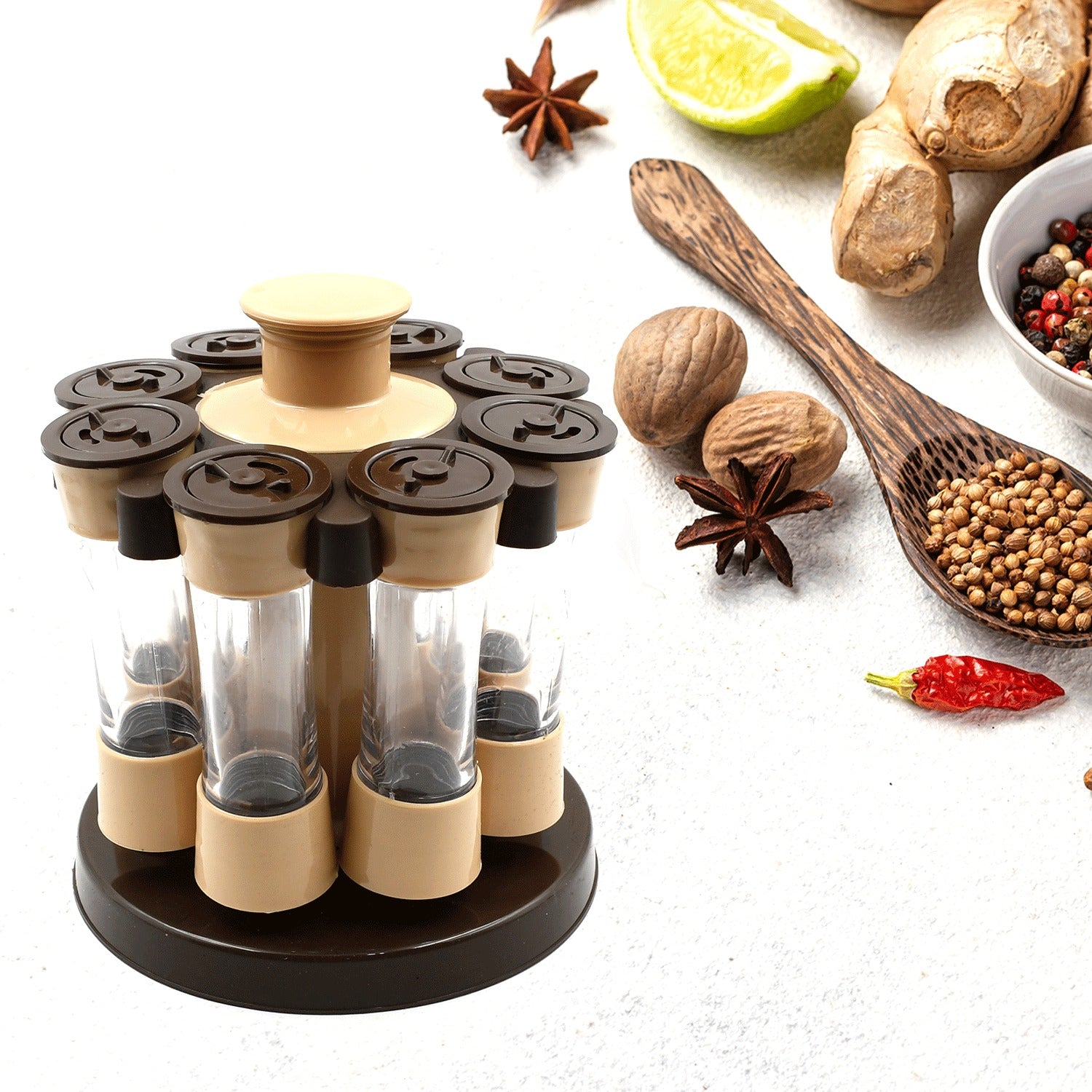 Revolving Spice Rack, 8 Spice jars with 120 ml, Condiment Set…