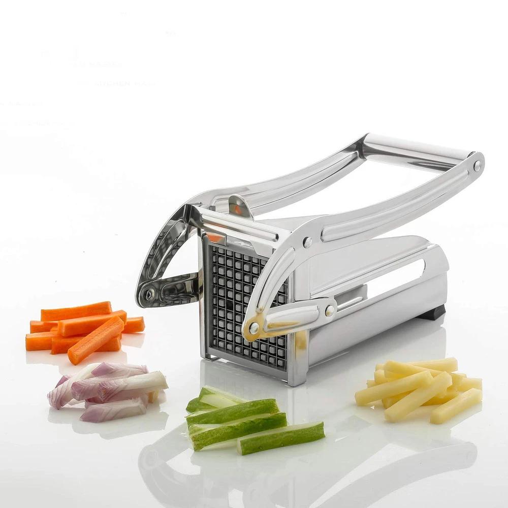 French Fry Cutter, Potato Chips Strip Cutter Machine with 2 Stainless Still…