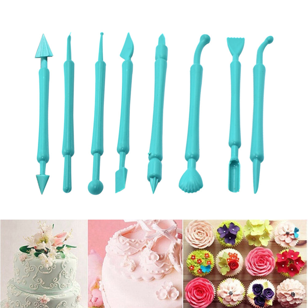 Fondant Cake Decor Flower Sugar Craft Modelling Tools Clay Mould (8PC-Set)…