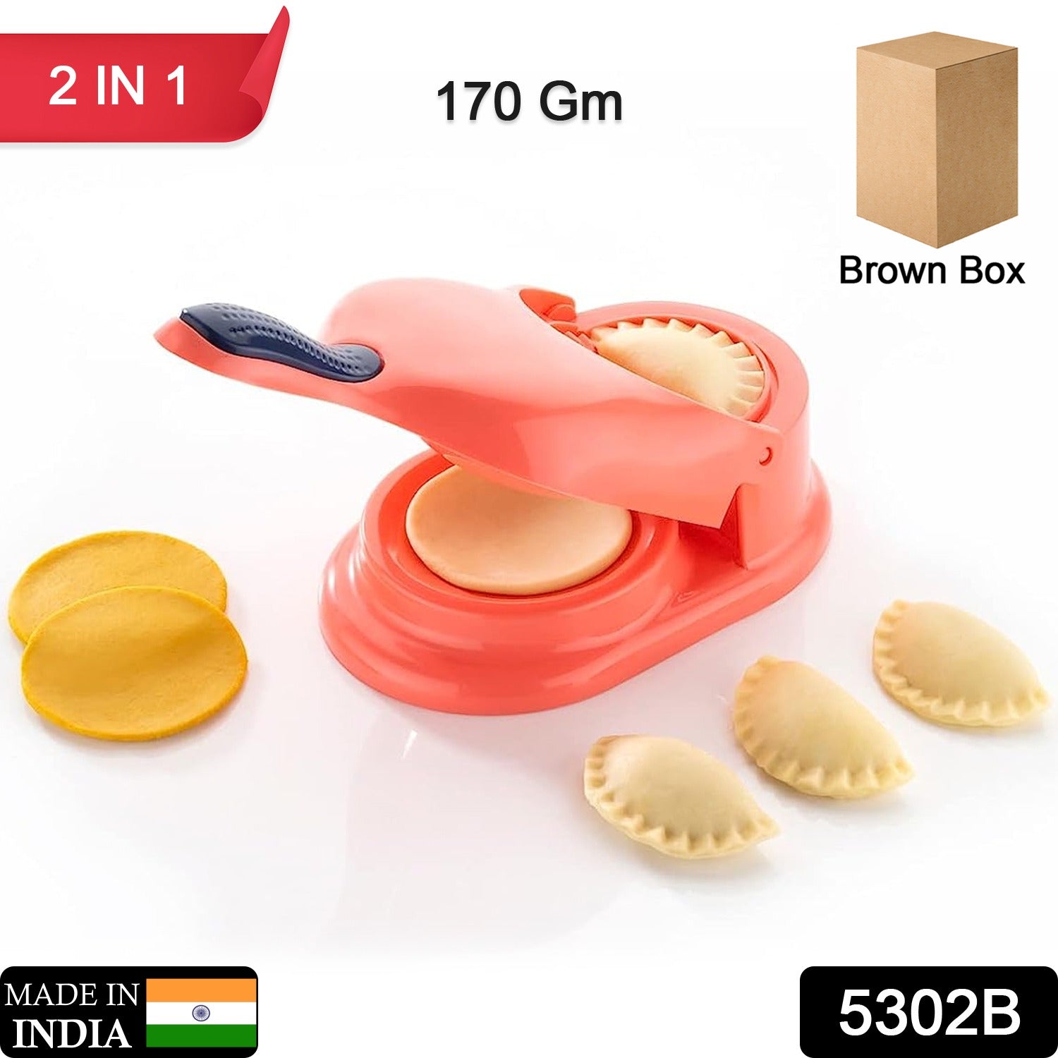 Dumpling Skin Press Mould for Gujiya Ghughra Momos Making, 2 in 1 Dumpling …